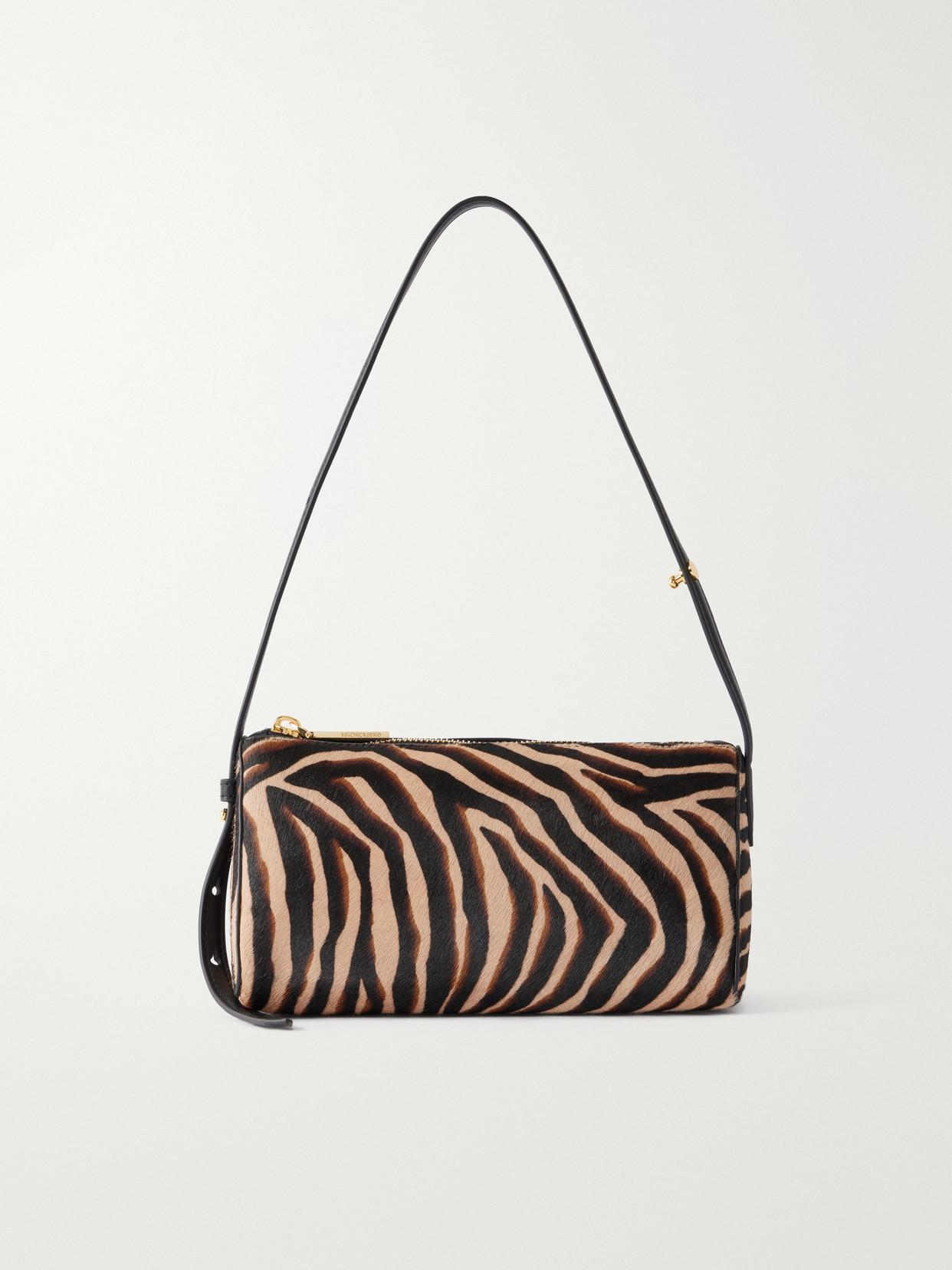 Veronica Beard Ziger Animal-print Calf Hair Shoulder Bag In Black