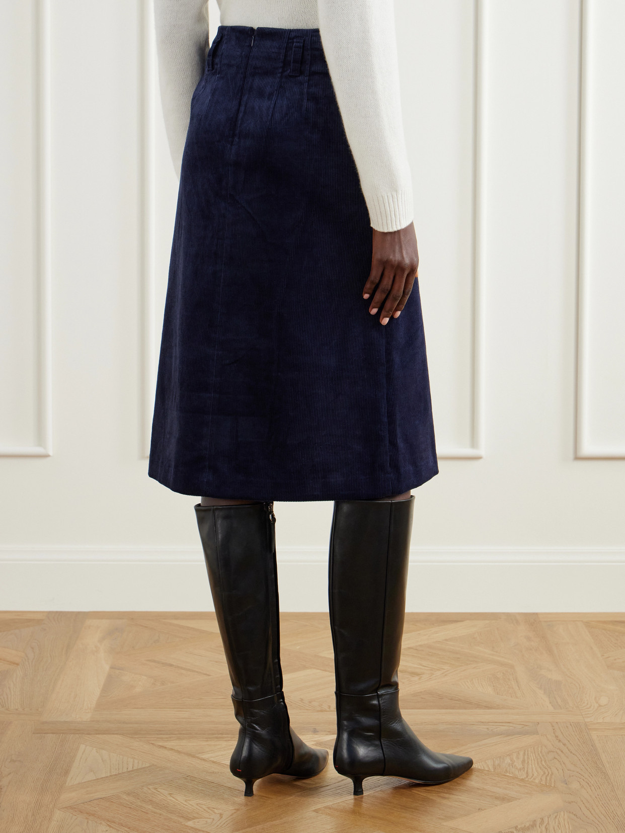 Alexie Belted Cotton-Blend Corduroy Midi