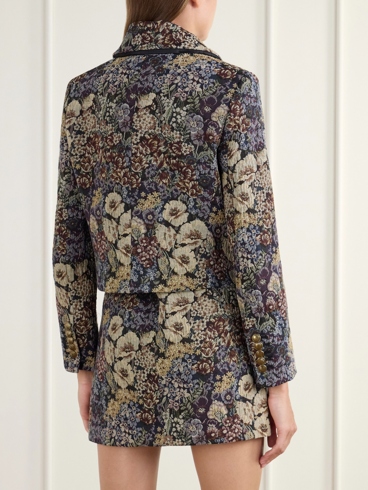 Wilde Cropped Floral-Brocade Jacket