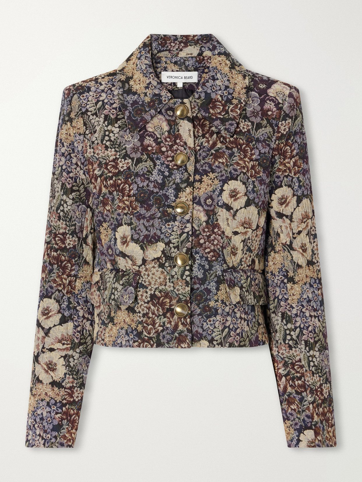 Wilde Cropped Floral-Brocade Jacket