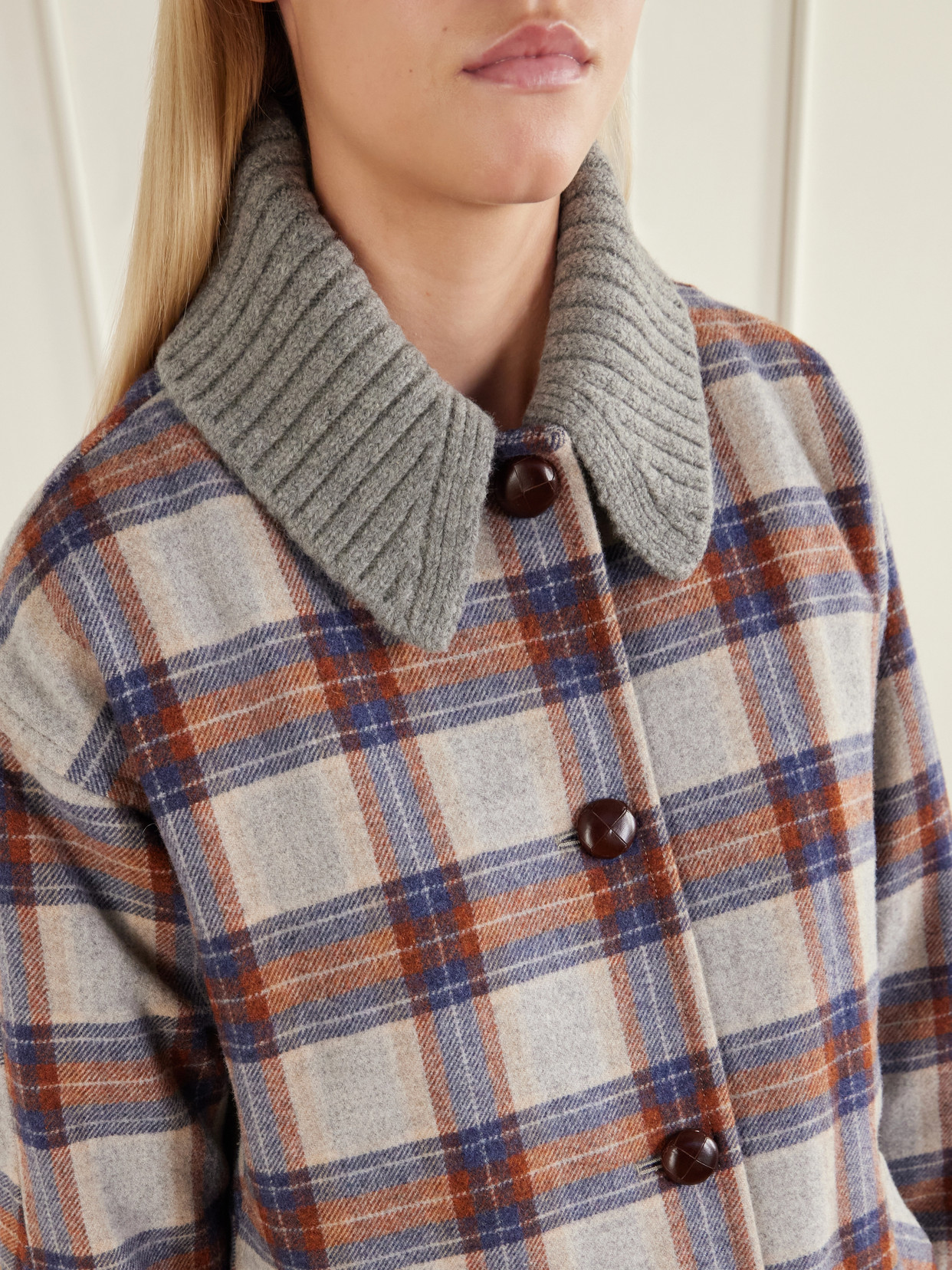 Laurent Checked Wool-Blend Twill Coat