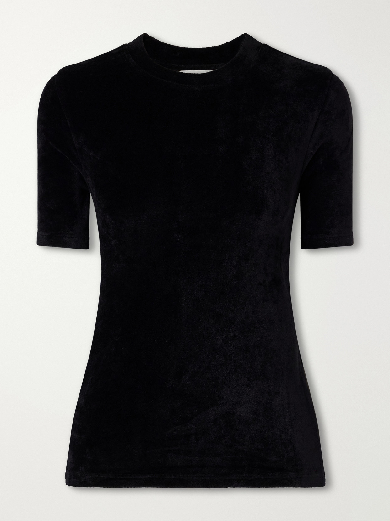 Suzie Kondi Tali Crushed Velvet T-shirt In Black