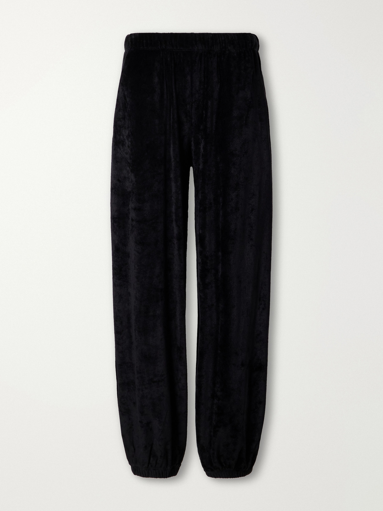 Suzie Kondi Paxos Velour Tapered Track Pants In Black