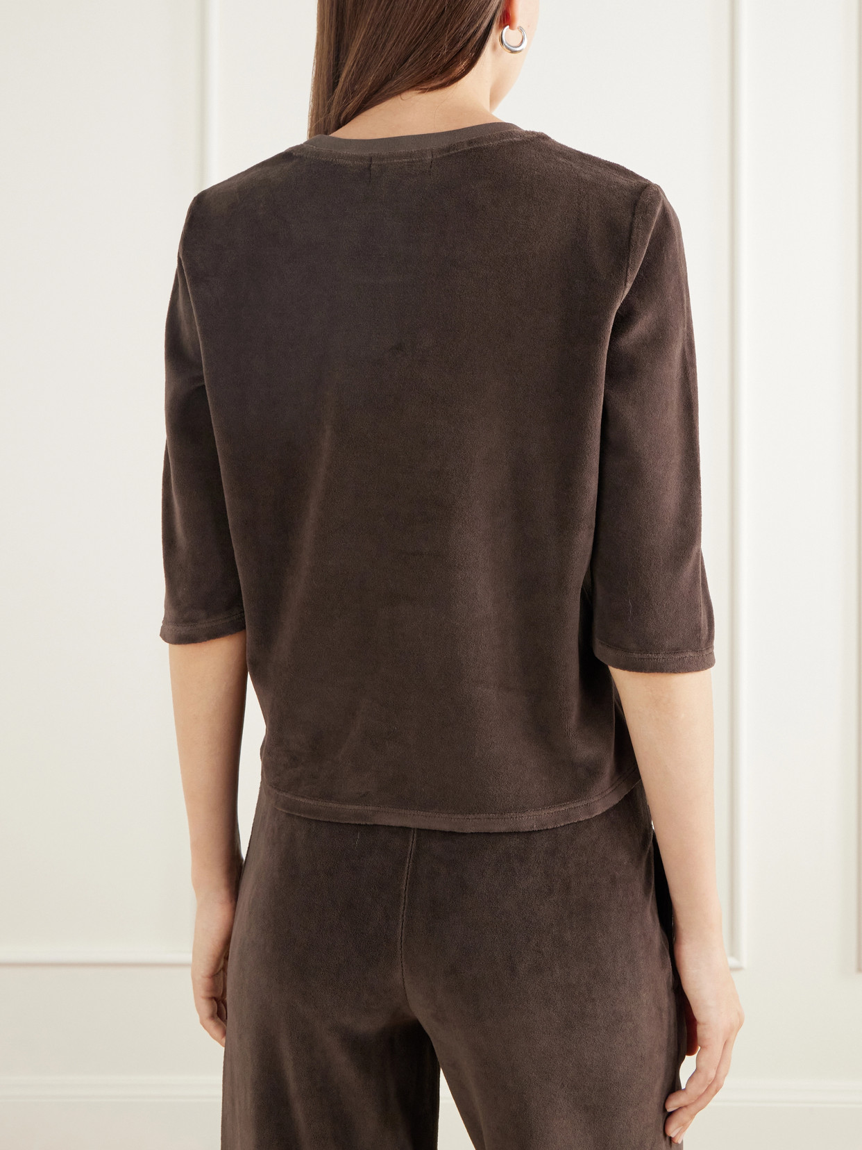 Corfu Cotton-Blend Velour T-Shirt