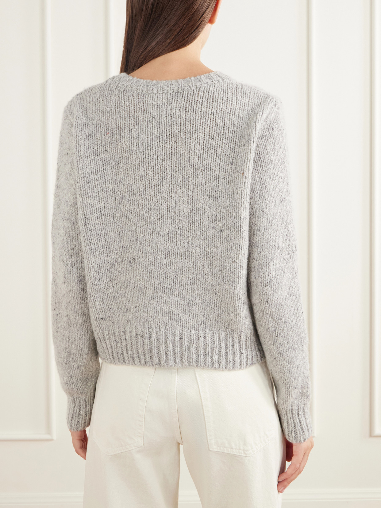 Selini Cropped Mottled Cashmere Sweater
