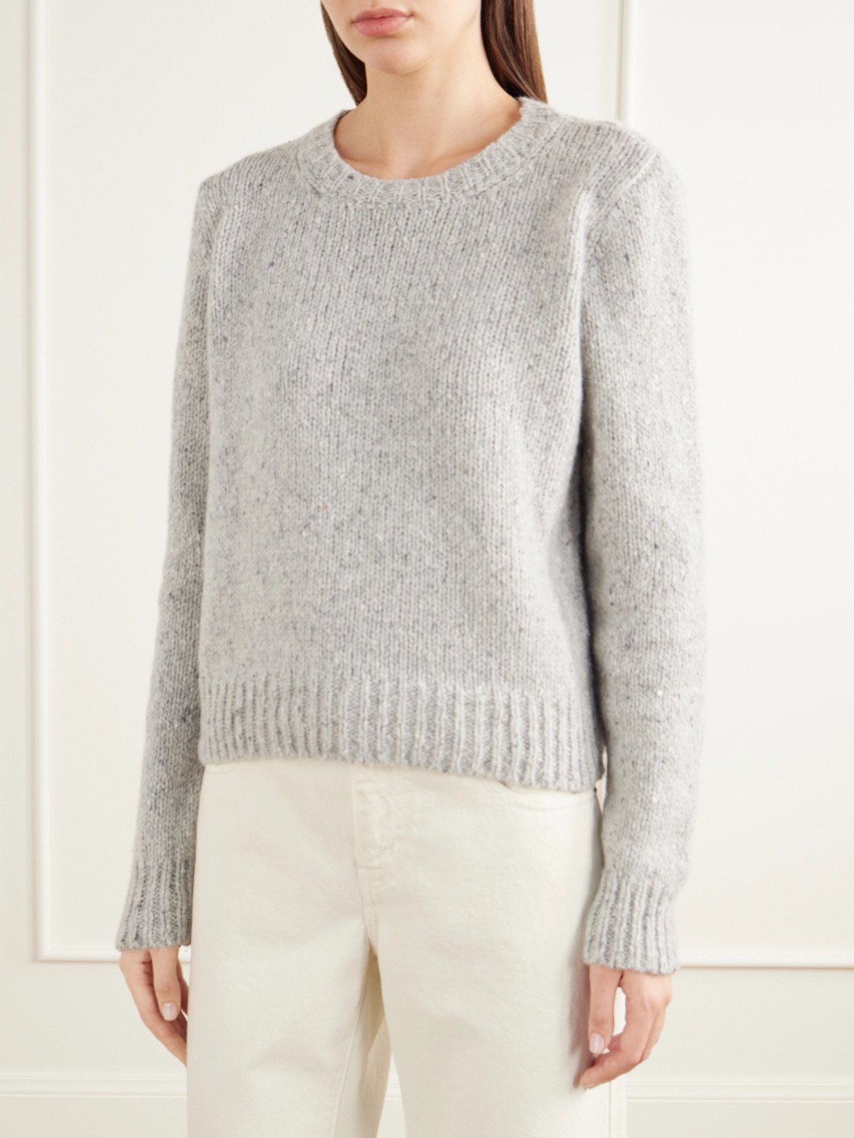 Selini Cropped Mottled Cashmere Sweater