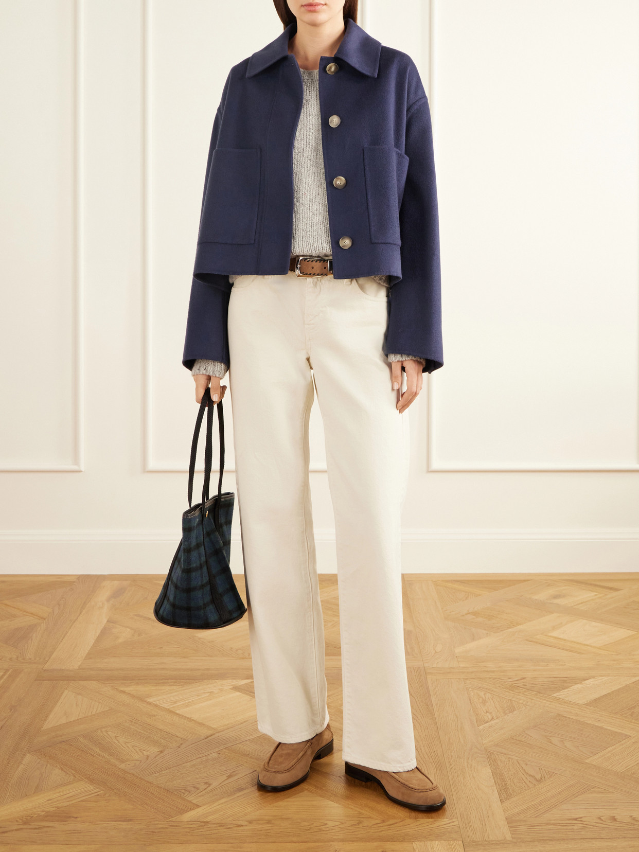 Selini Cropped Mottled Cashmere Sweater