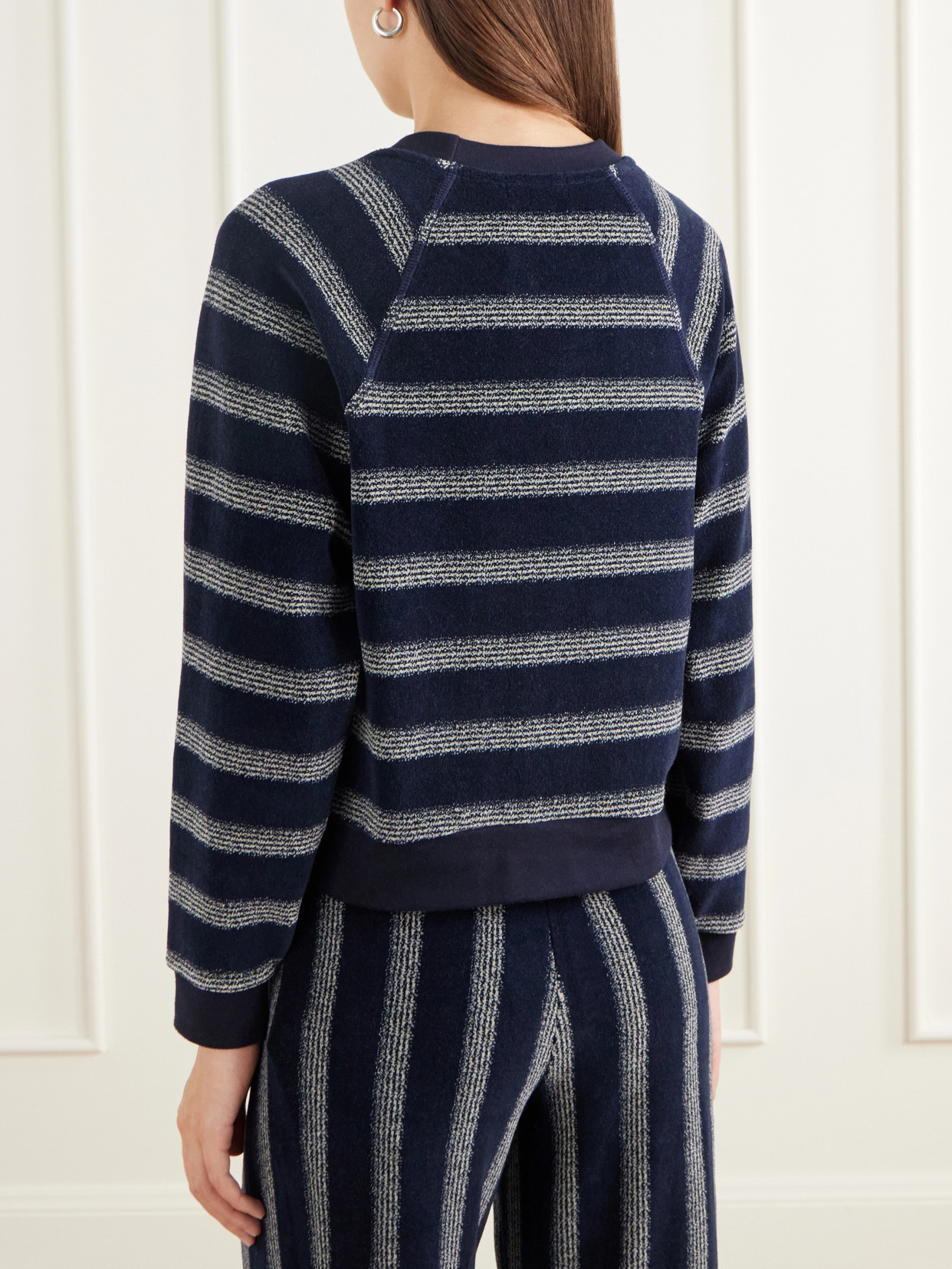 Tilos Striped Velour Sweatshirt