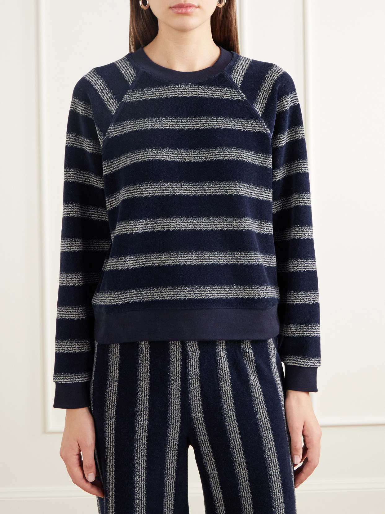 Tilos Striped Velour Sweatshirt