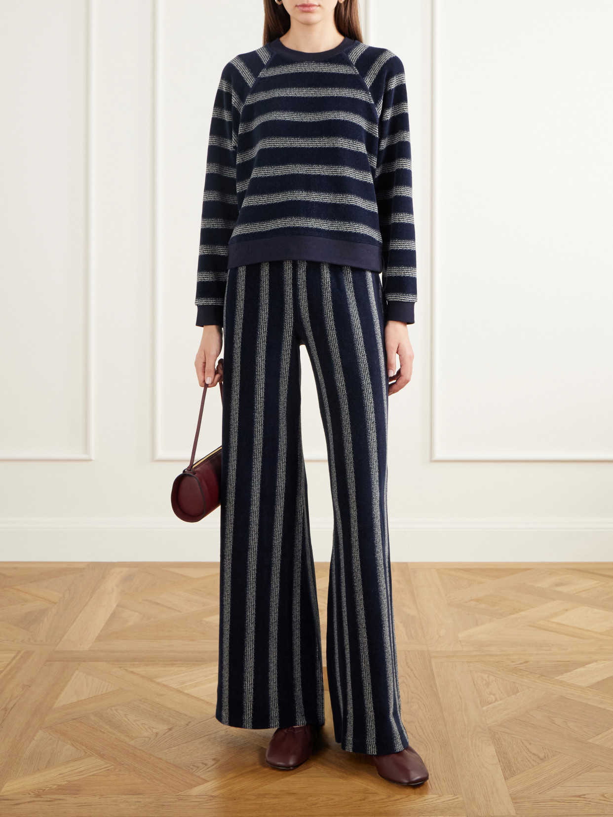 Tilos Striped Velour Sweatshirt