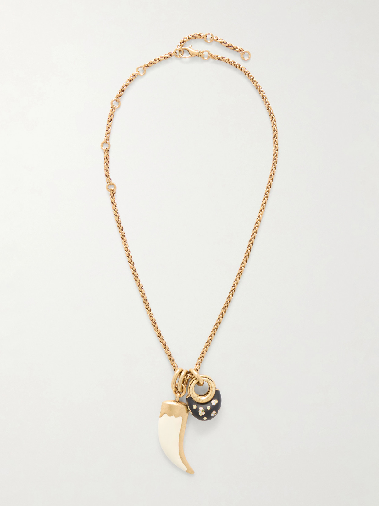 Maison Mayle Niki Horn Of Plenty Gold-plated And Enamel Necklace