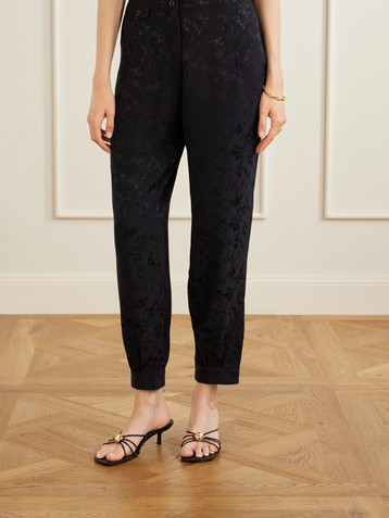 MAISON MAYLE Gaucha floral-jacquard silk tapered pants