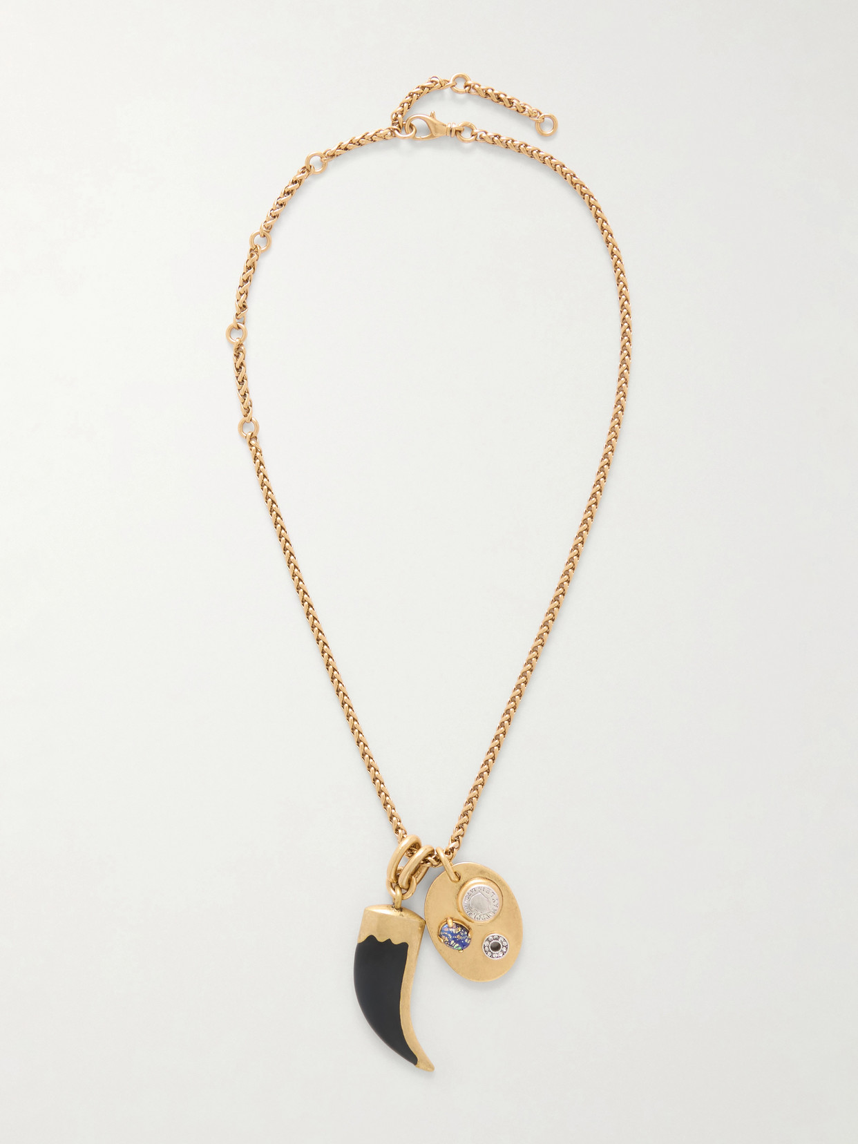 Maison Mayle Arpelle Horn Of Plenty Gold-plated, Crystal And Enamel Necklace