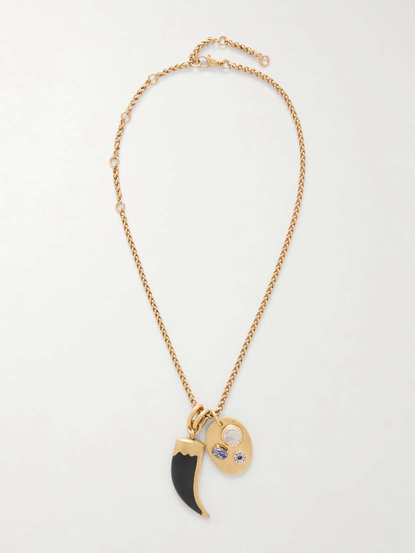 MAISON MAYLE Arpelle Horn Of Plenty Gold-plated, Crystal And Enamel Necklace | Thumbnail 5 MAISON MAYLE Arpelle Horn Of Plenty Gold-plated, Crystal And Enamel Necklace | Thumbnail 5