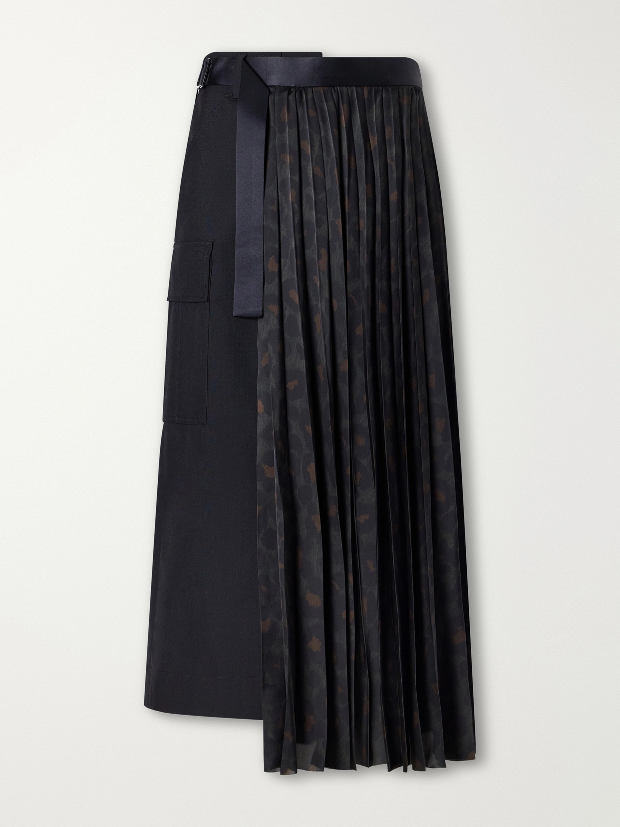 Pleated Leopard-Print Jersey And Midi