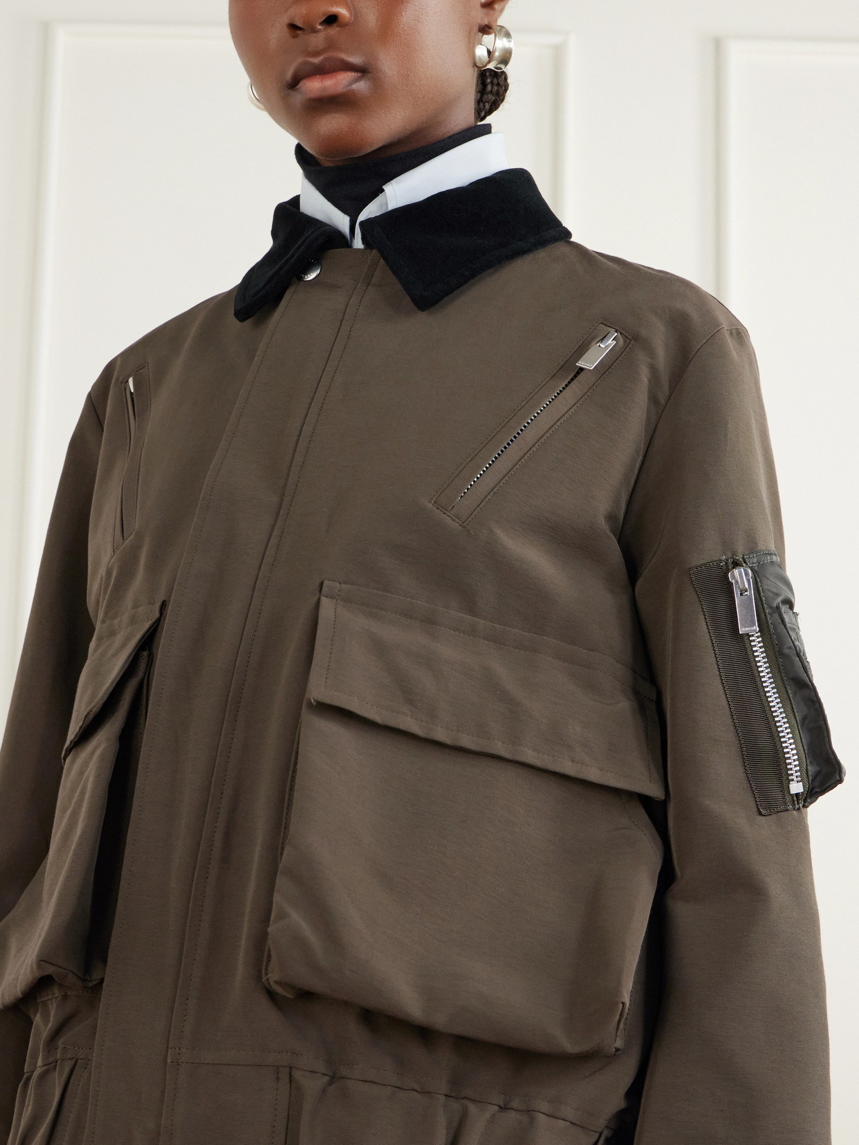 Sacai Cotton-blend Shell Jacket In Multi
