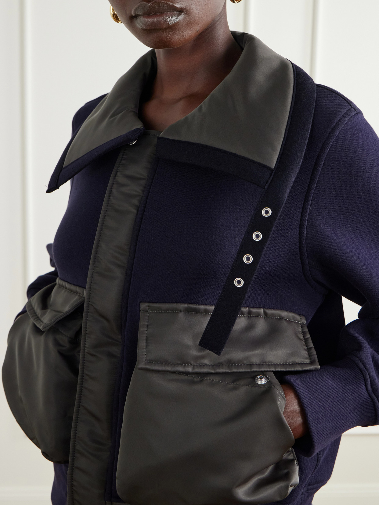Sponge Sweat Shell-Trimmed Cotton-Blend And Jacket