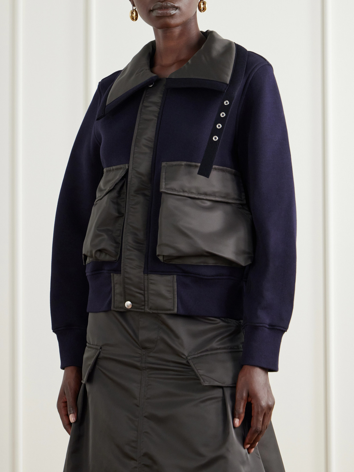 Sponge Sweat Shell-Trimmed Cotton-Blend And Jacket