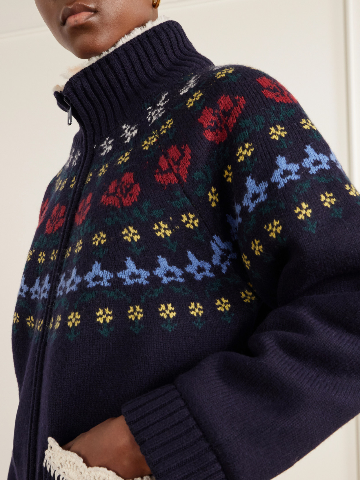Preston Crochet-Knit Trimmed Merino Wool-Blend Jacket