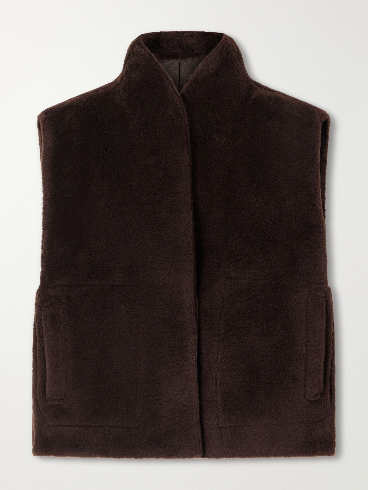 Sea Annie Reversible Wool Vest In Brown