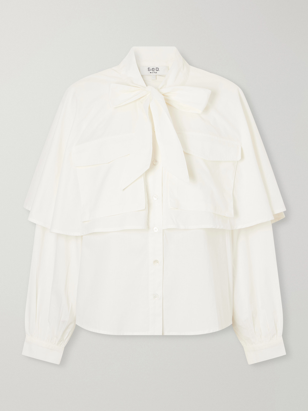Sea Tristan Cotton-poplin Blouse In Neutrals