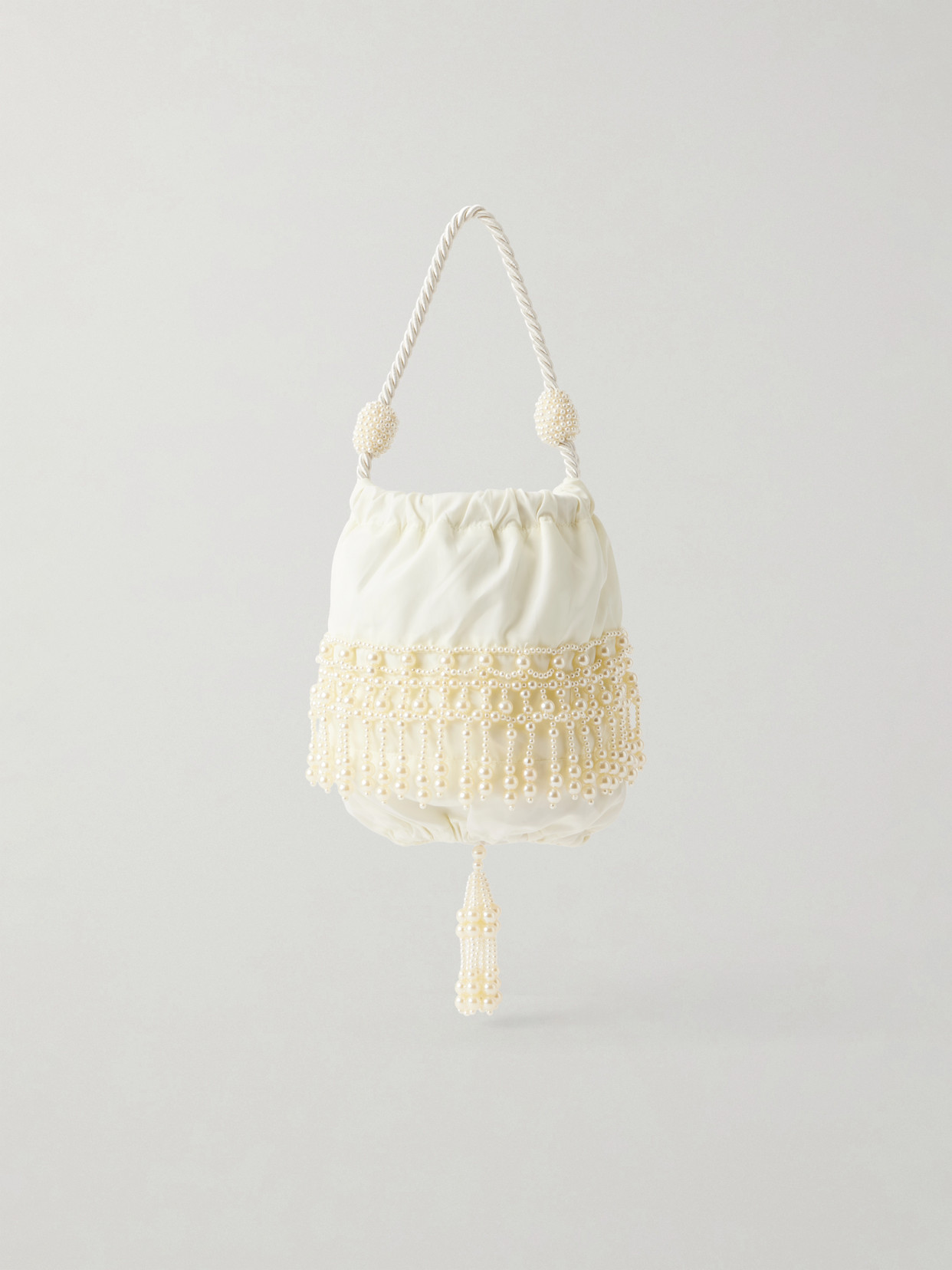 Sea Carlotta Bead-embellished Shell Clutch In Neutrals