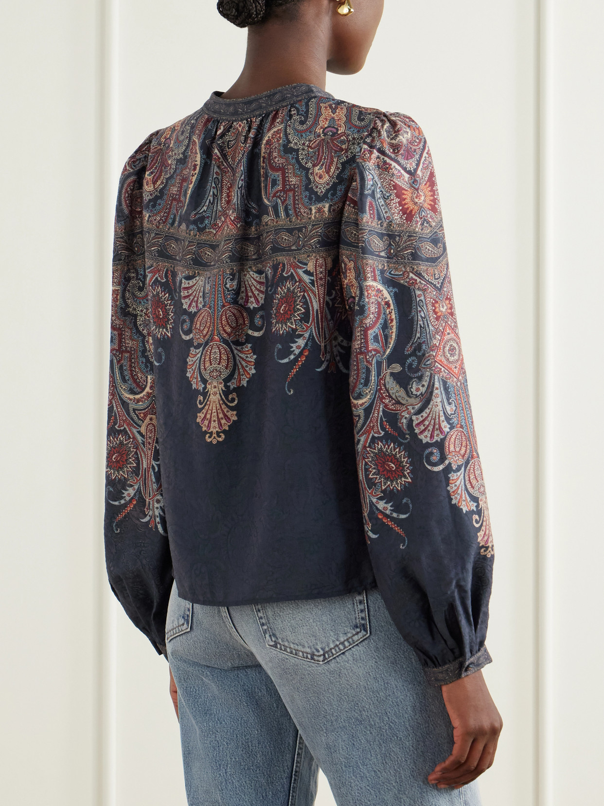 Hyacinth Tie-Detailed Printed Chiffon Blouse
