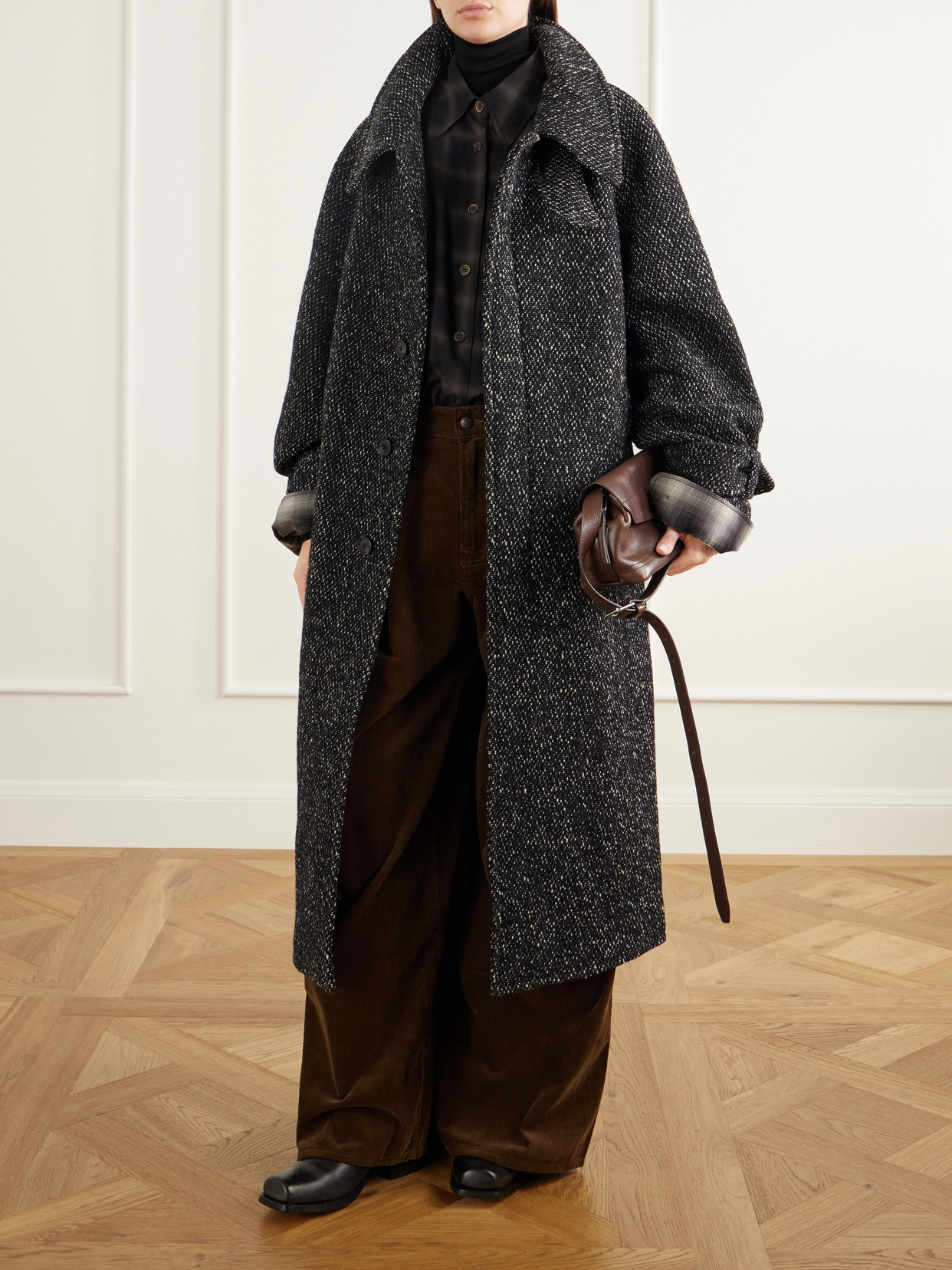 Jumbo Wool-Blend Tweed Coat