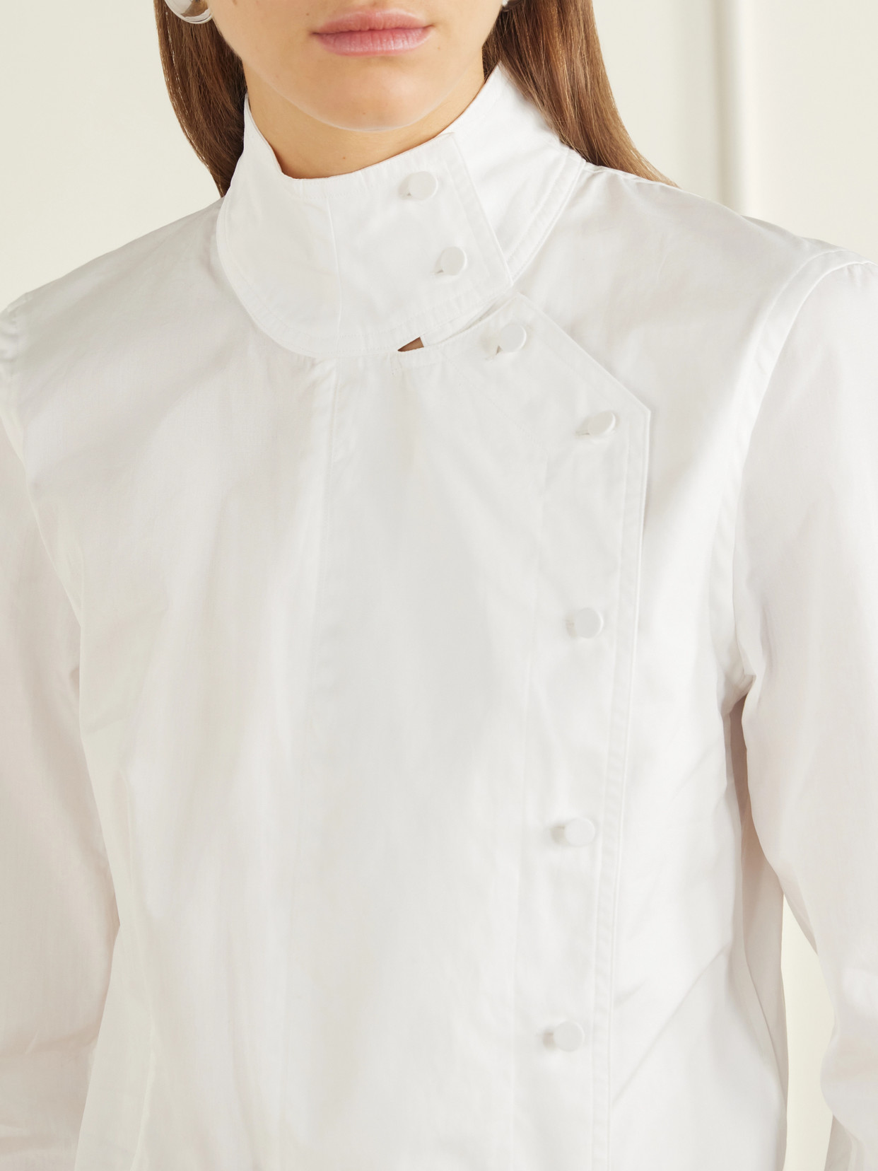 Asymmetrical Cotton-Poplin Shirt