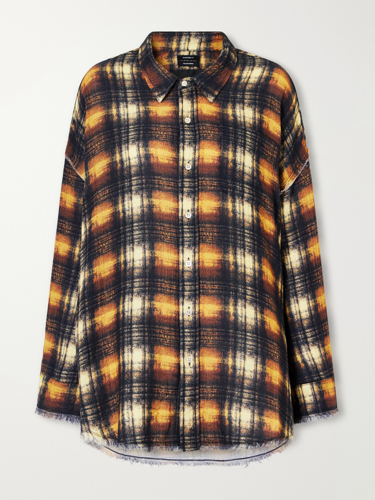 Frayed Cotton-Flannel Shirt