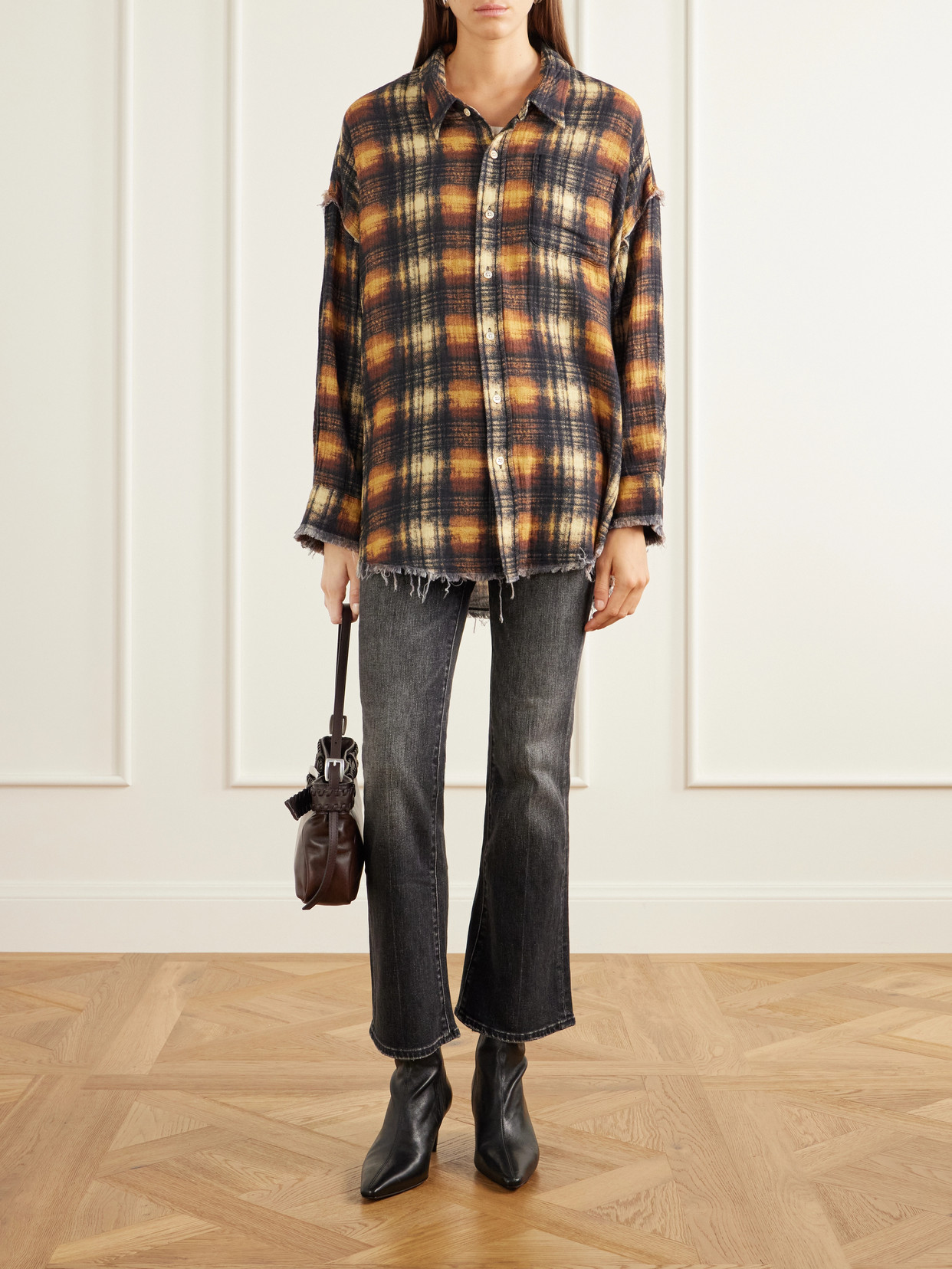 Frayed Cotton-Flannel Shirt