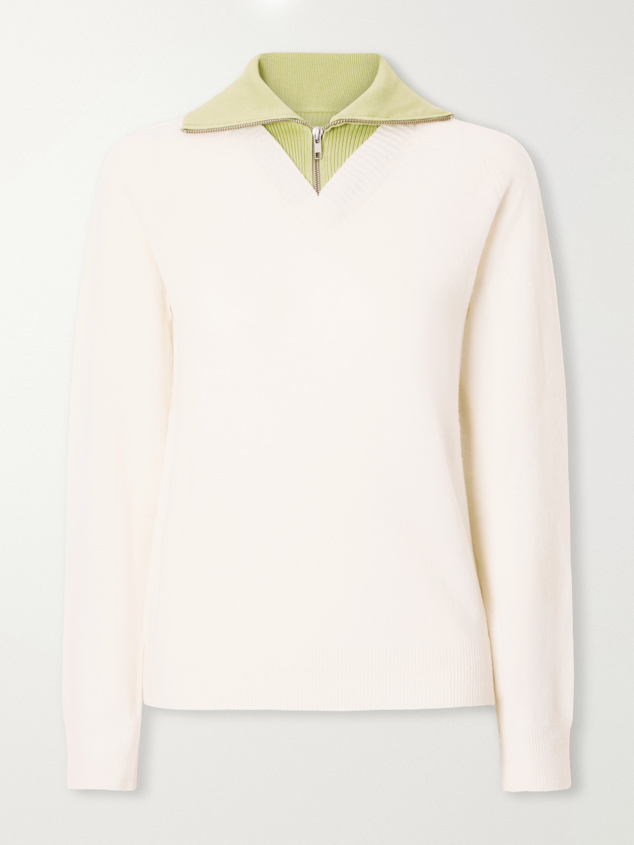 Mm6 Maison Margiela Ribbed Wool-blend Sweater In Green