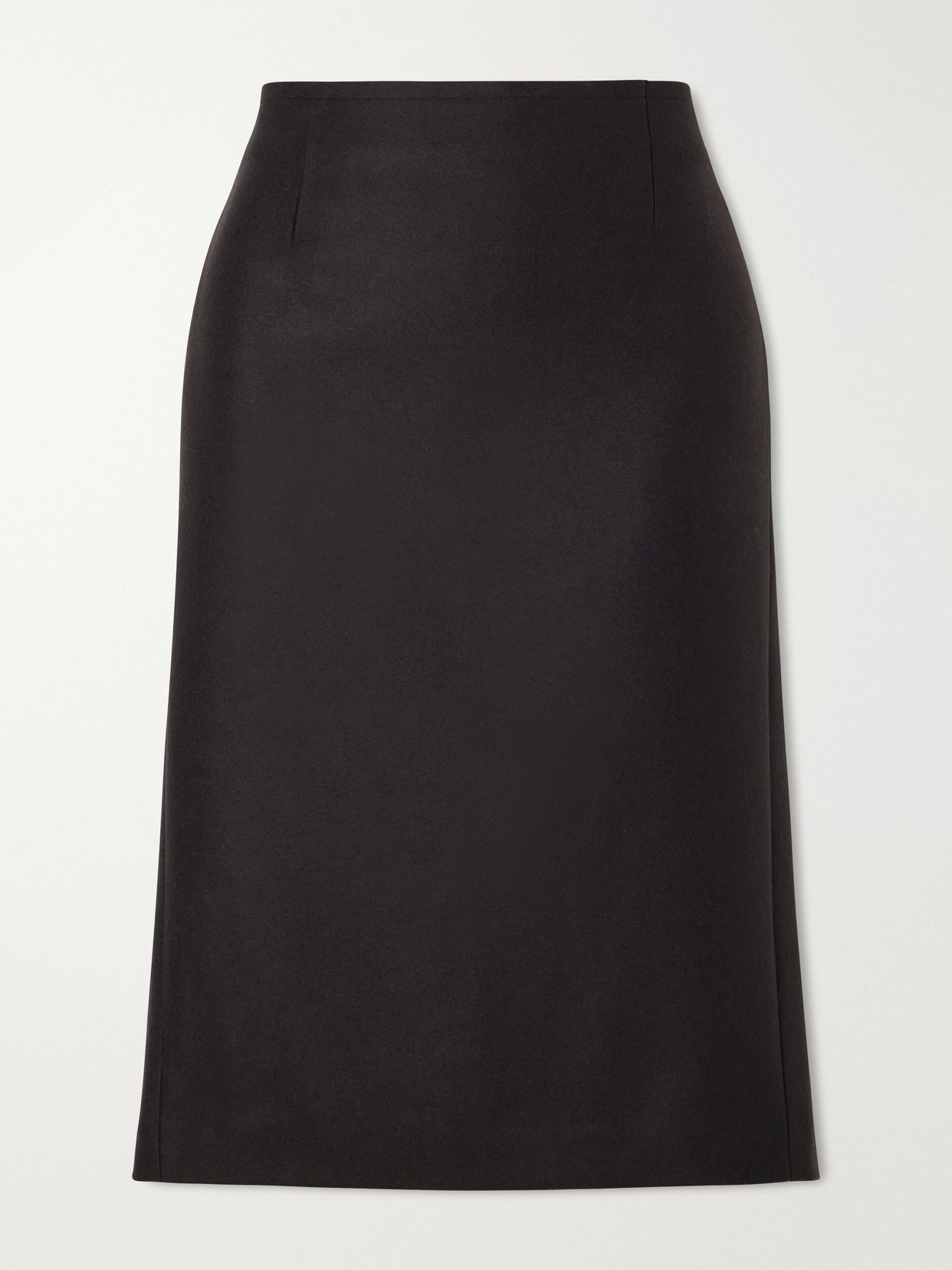 Wool-blend felt midi skirt