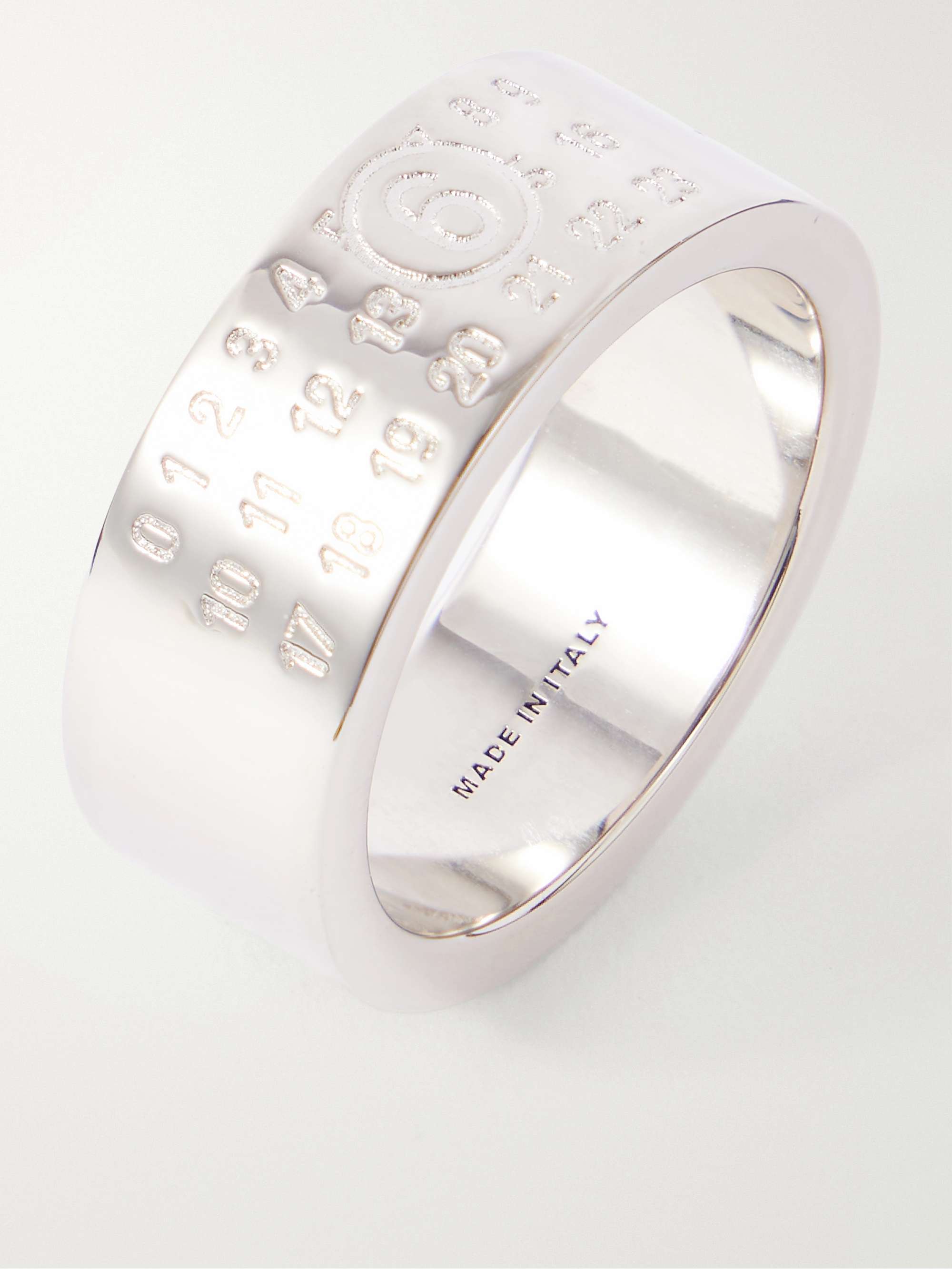 MM6 MAISON MARGIELA Logo-engraved silver-tone ring | NET-A-PORTER