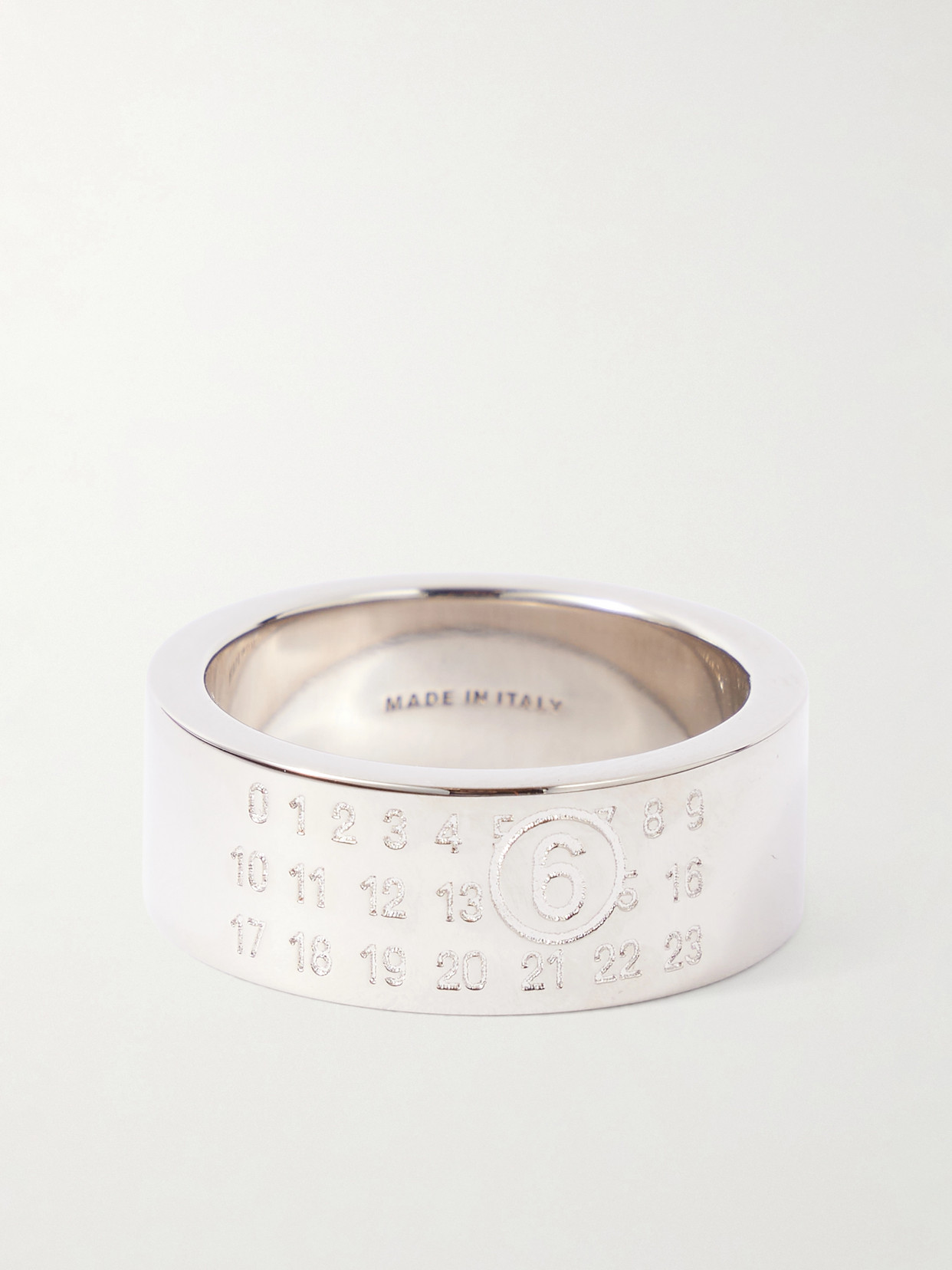 Mm6 Maison Margiela Logo-engraved Silver-tone Ring