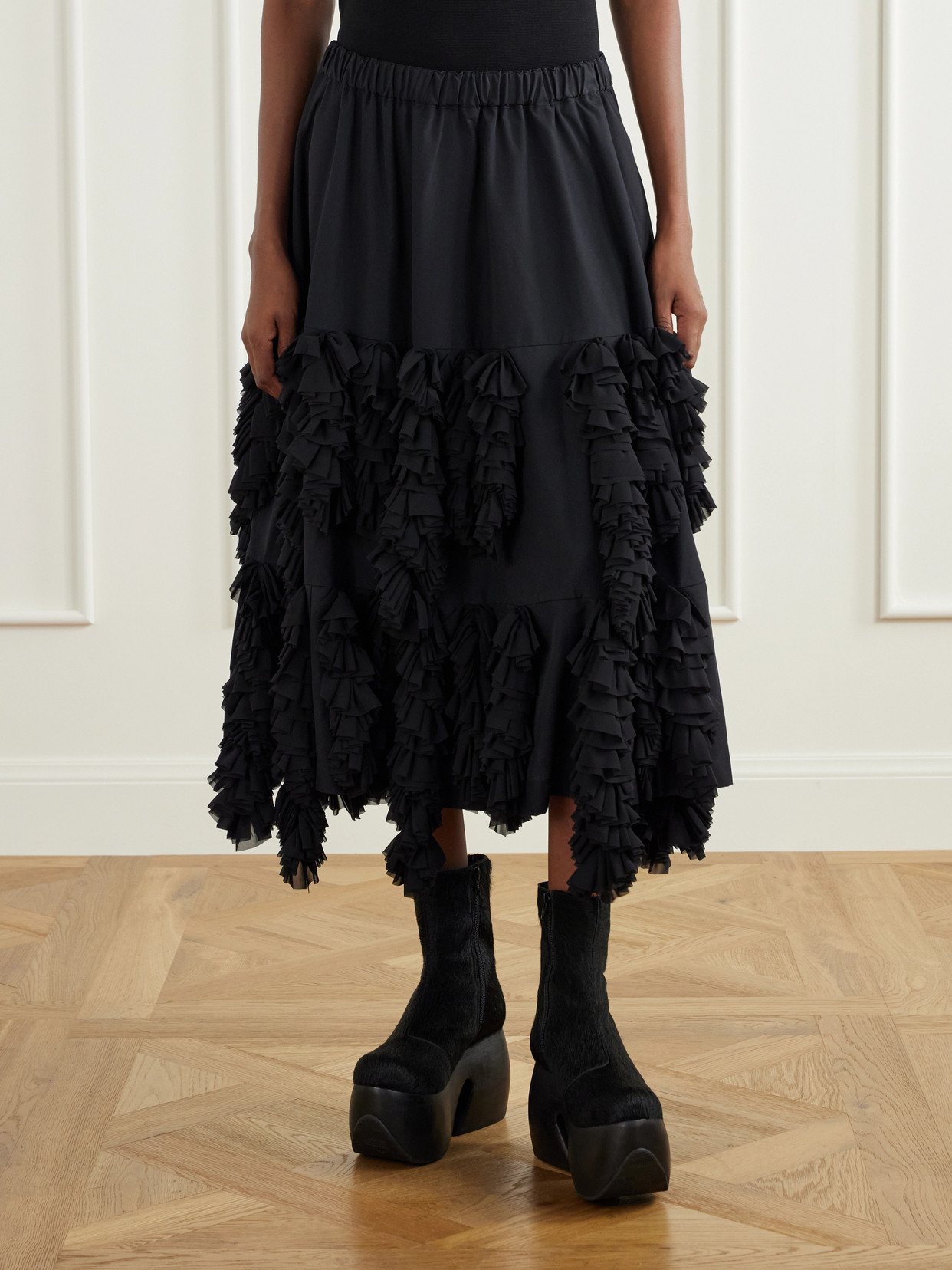 Comme Des Garçons - Tiered Ruffled Georgette Midi