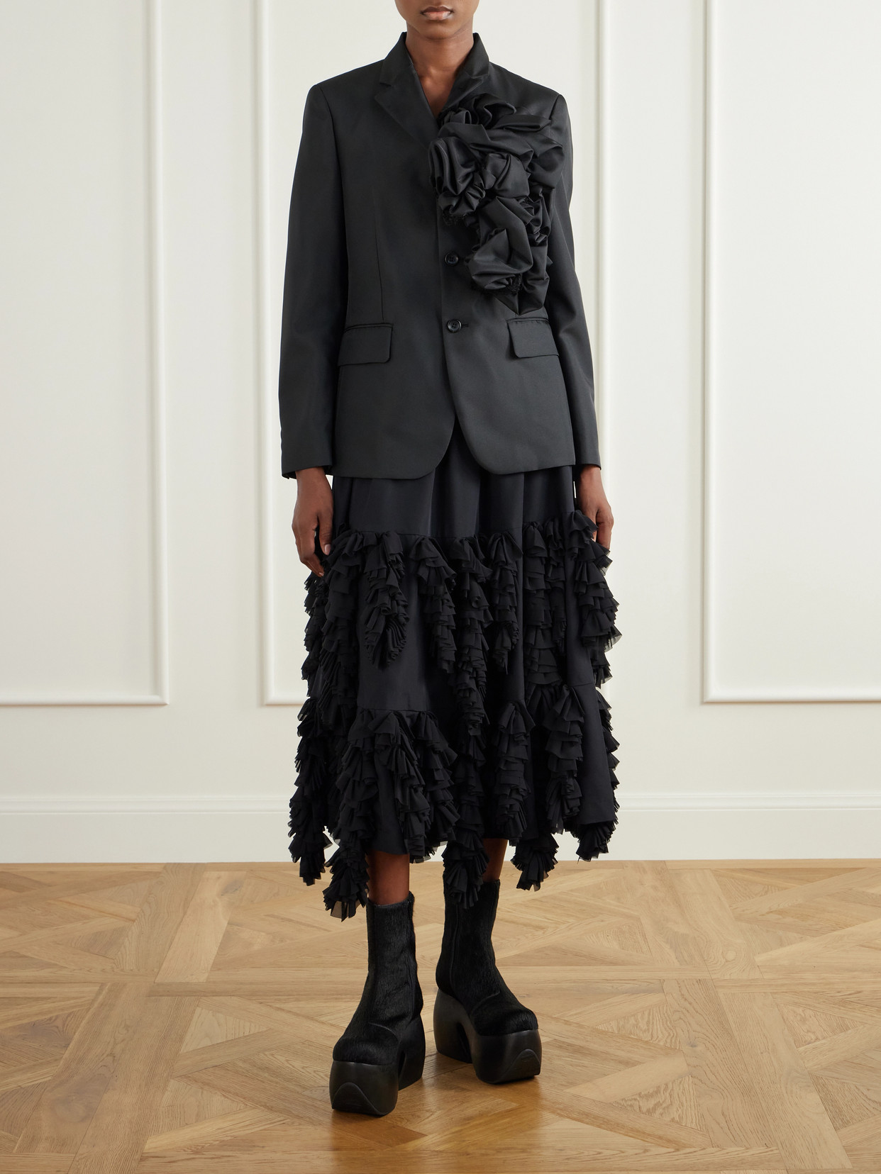 Comme Des Garçons - Tiered Ruffled Georgette Midi