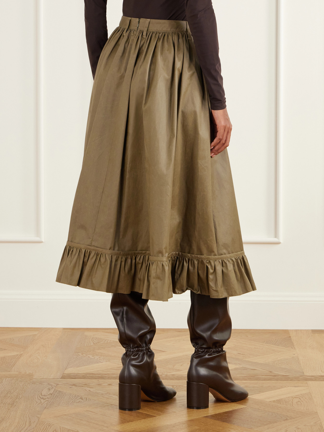 Mm6 Maison Margiela - Waxed Cotton-Blend Midi