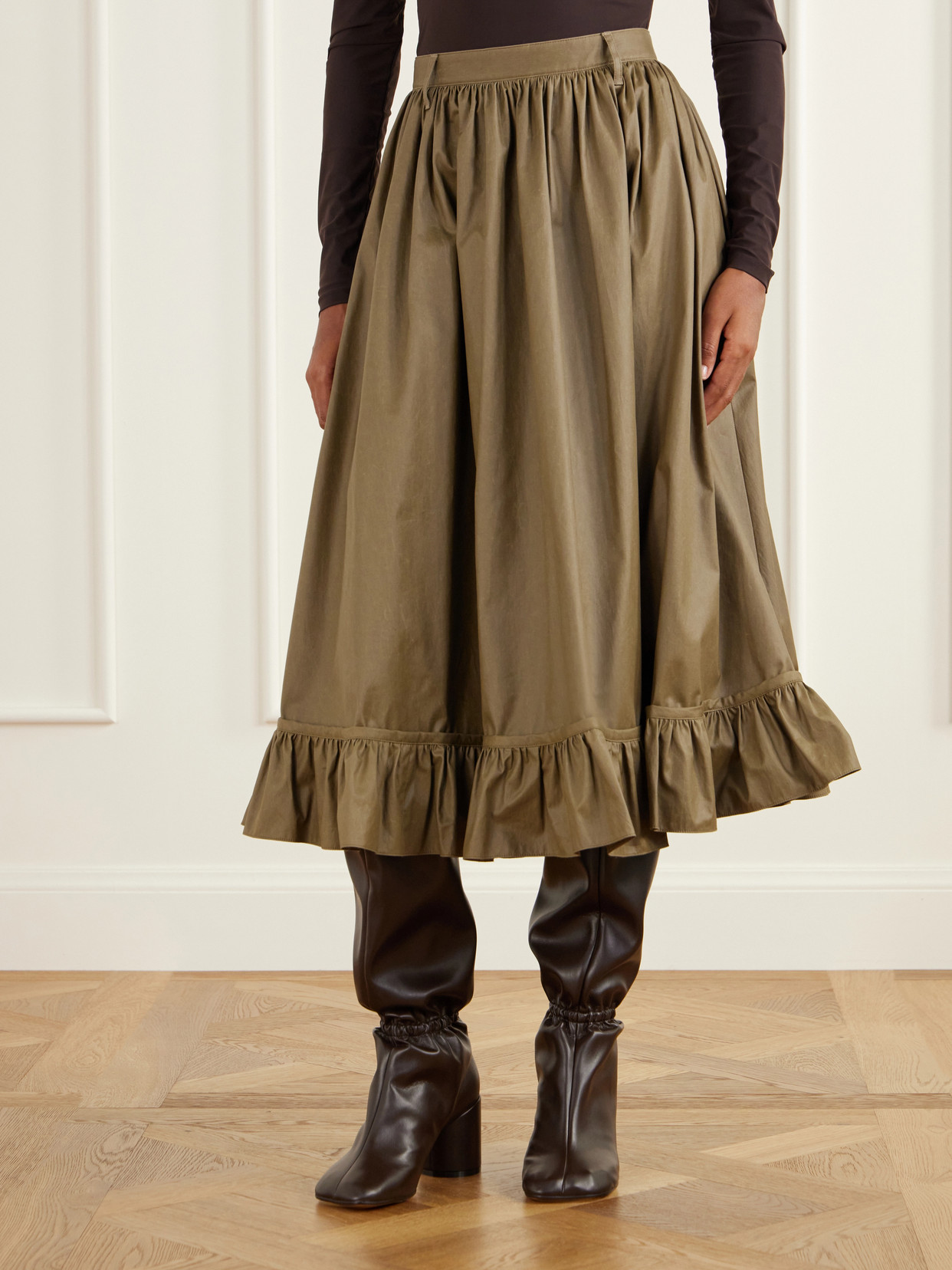 Mm6 Maison Margiela - Waxed Cotton-Blend Midi