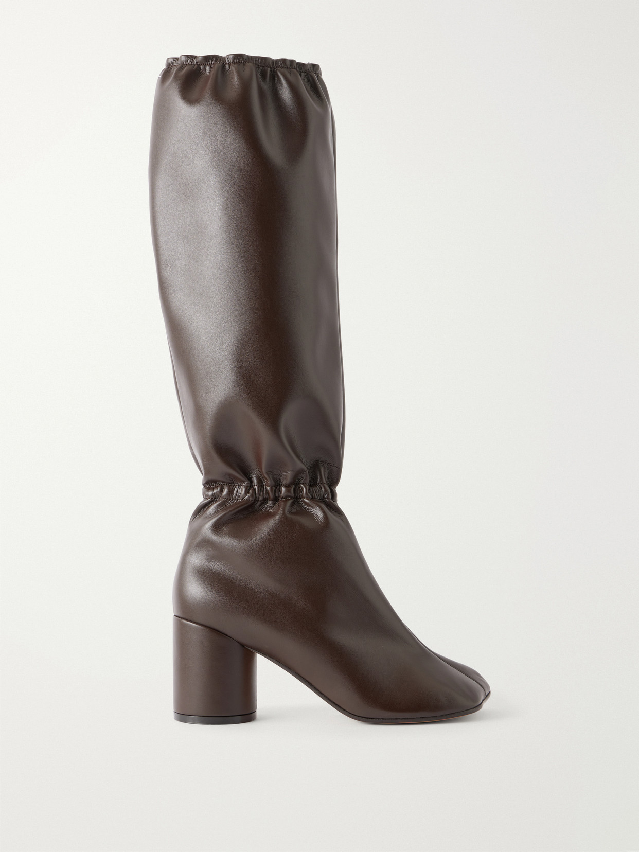 Mm6 Maison Margiela - Gathered Leather Knee Boots