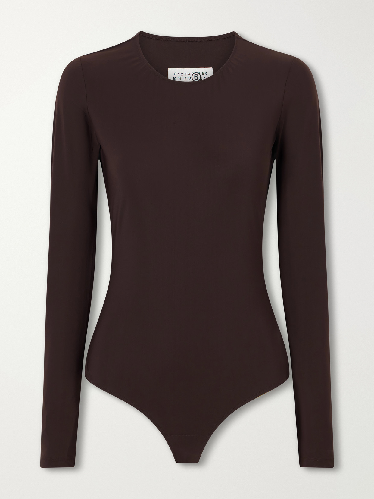 Mm6 Maison Margiela Stretch-jersey Bodysuit In Brown