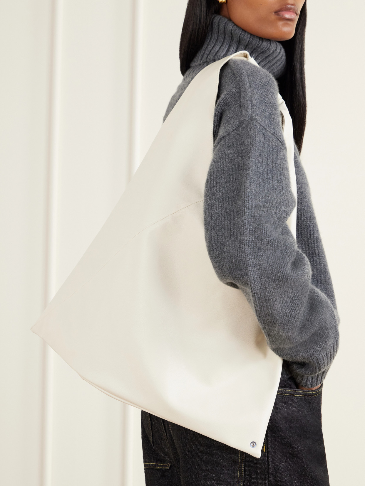 Mm6 Maison Margiela - Japanese Leather-Trimmed Vegan Material Tote - Off