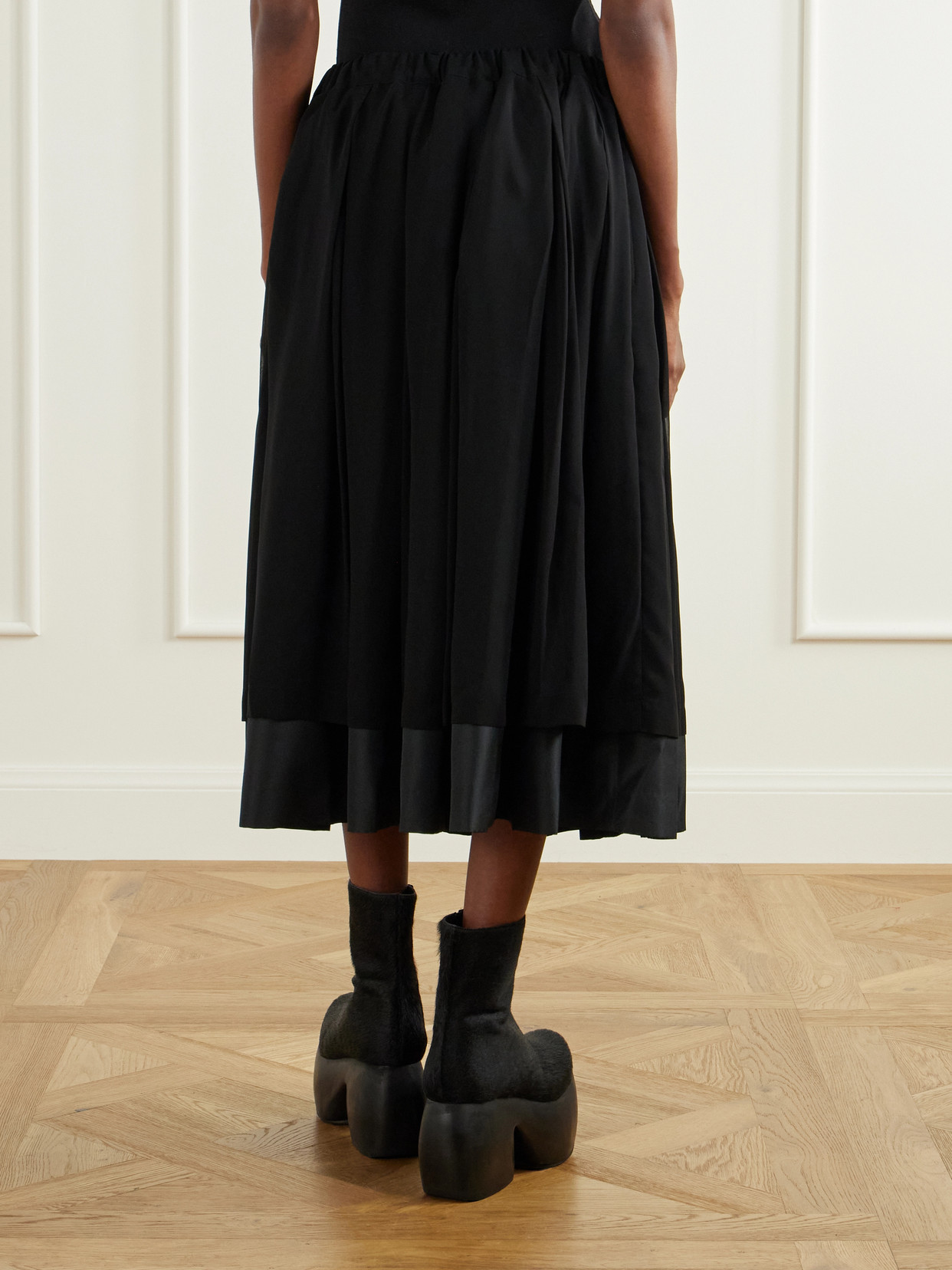 Comme Des Garçons - Layered Gathered Georgette And Organza Midi