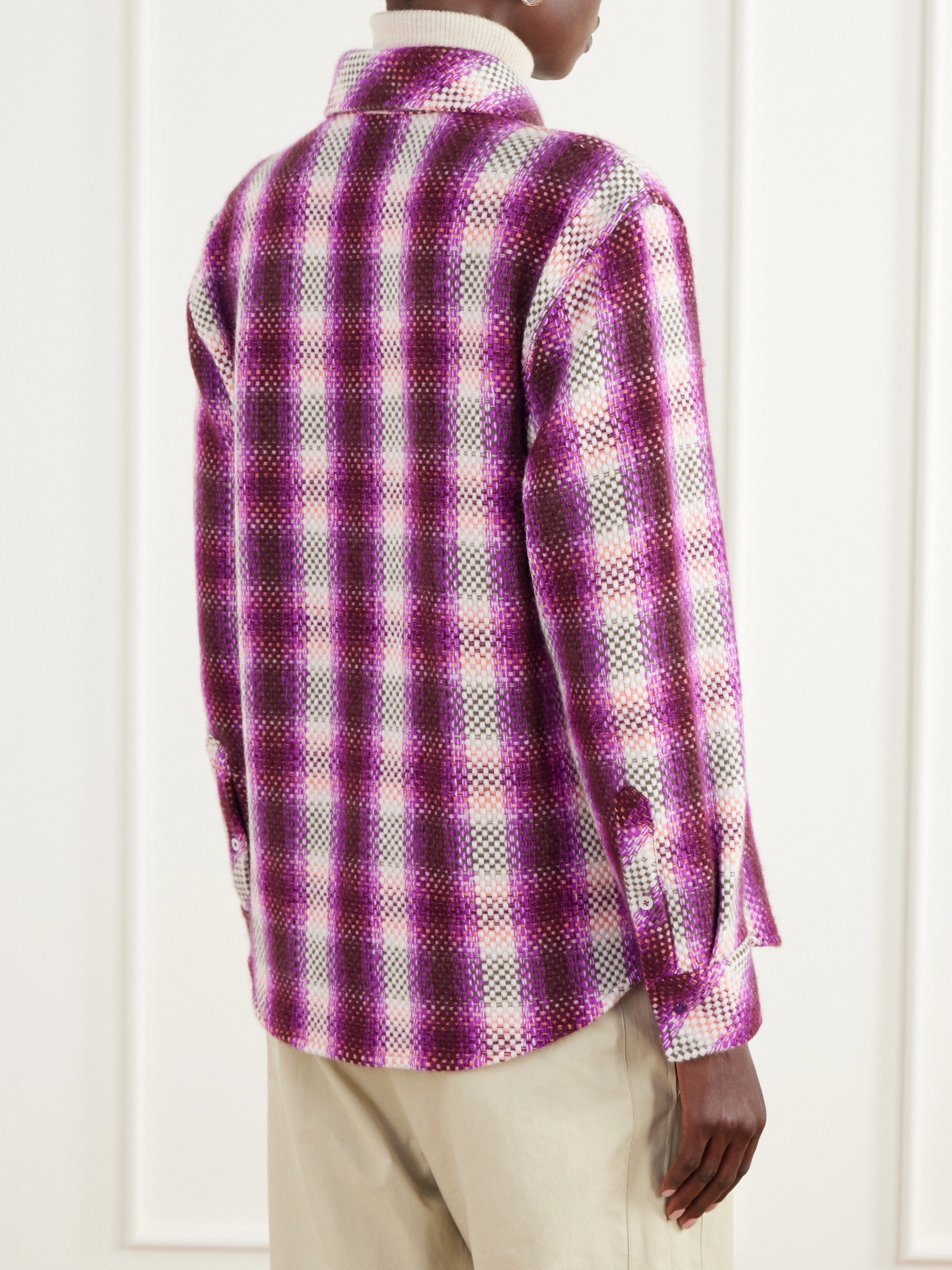 God's True Cashmere Frontier checked cashmere shirt