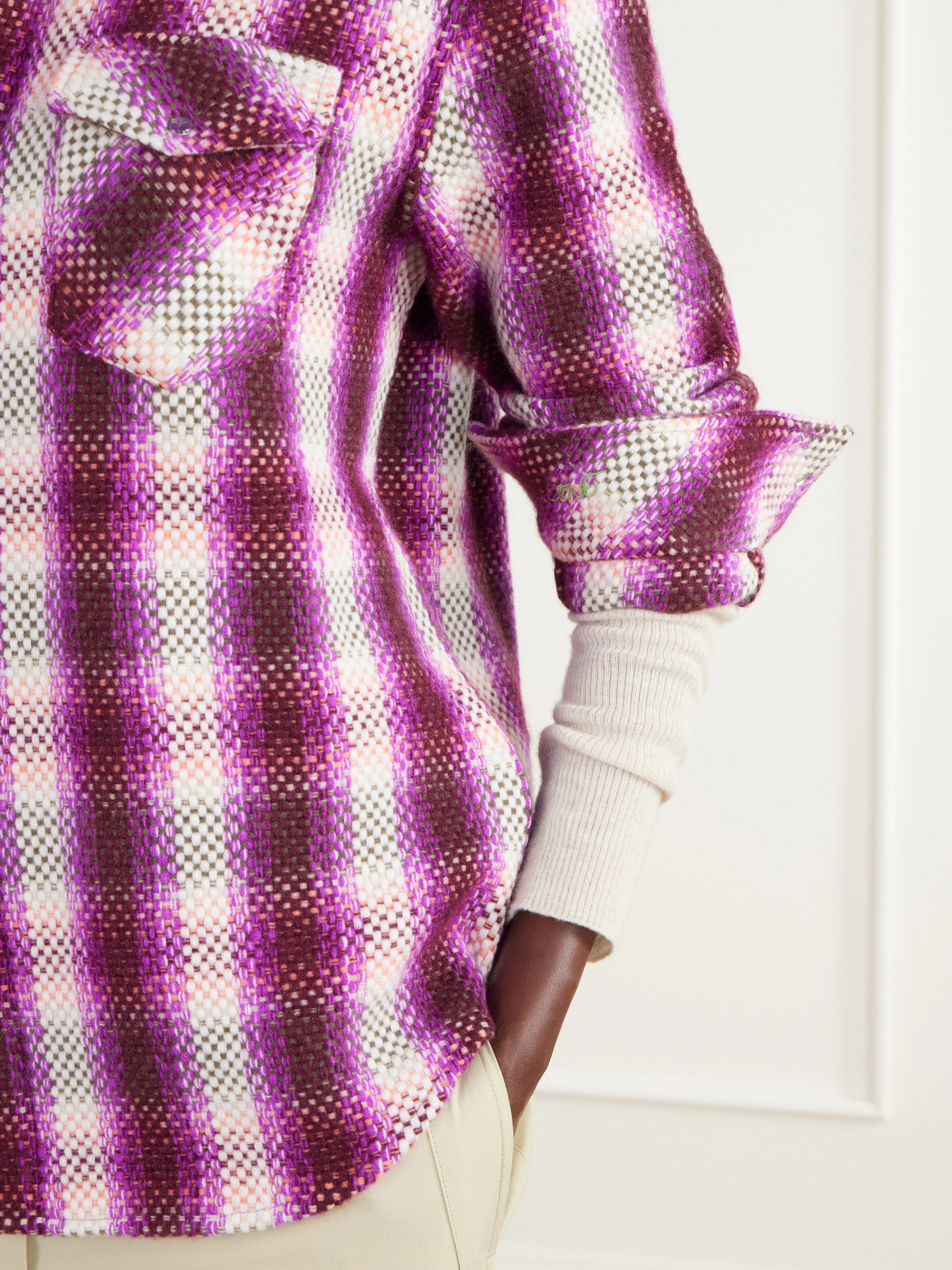 God's True Cashmere Frontier checked cashmere shirt