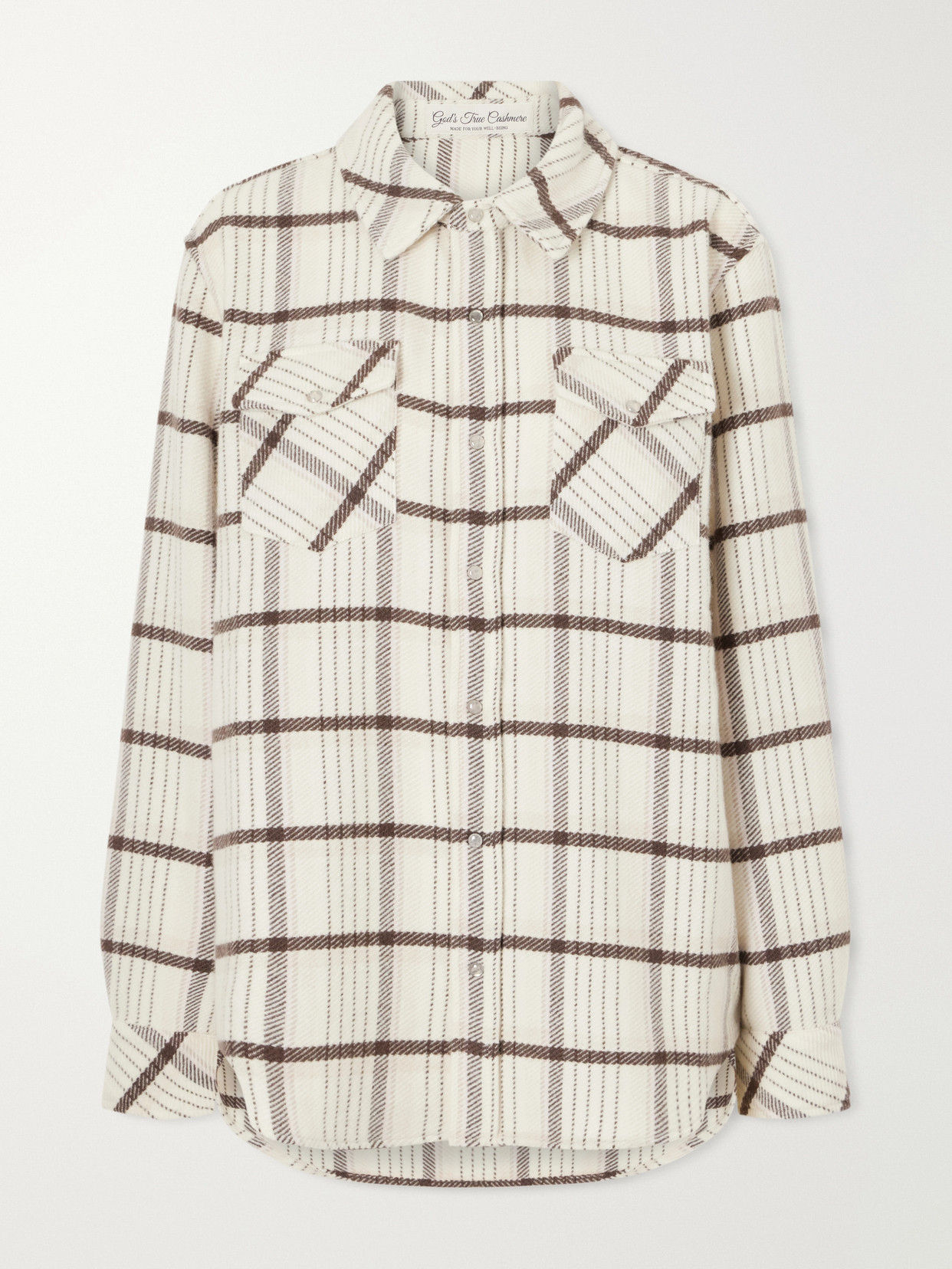 God's True Cashmere Checked Cashmere Shirt In Rose Gold