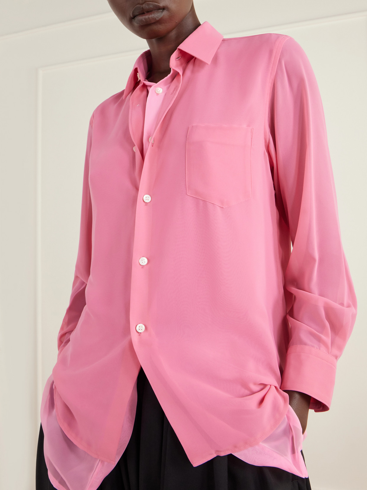 Comme Des Garçons - Layered Georgette Shirt