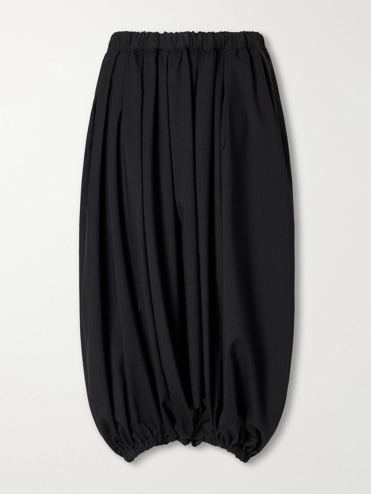 Comme Des Garçons Pleated Wool-canvas Wide-leg Pants In Black
