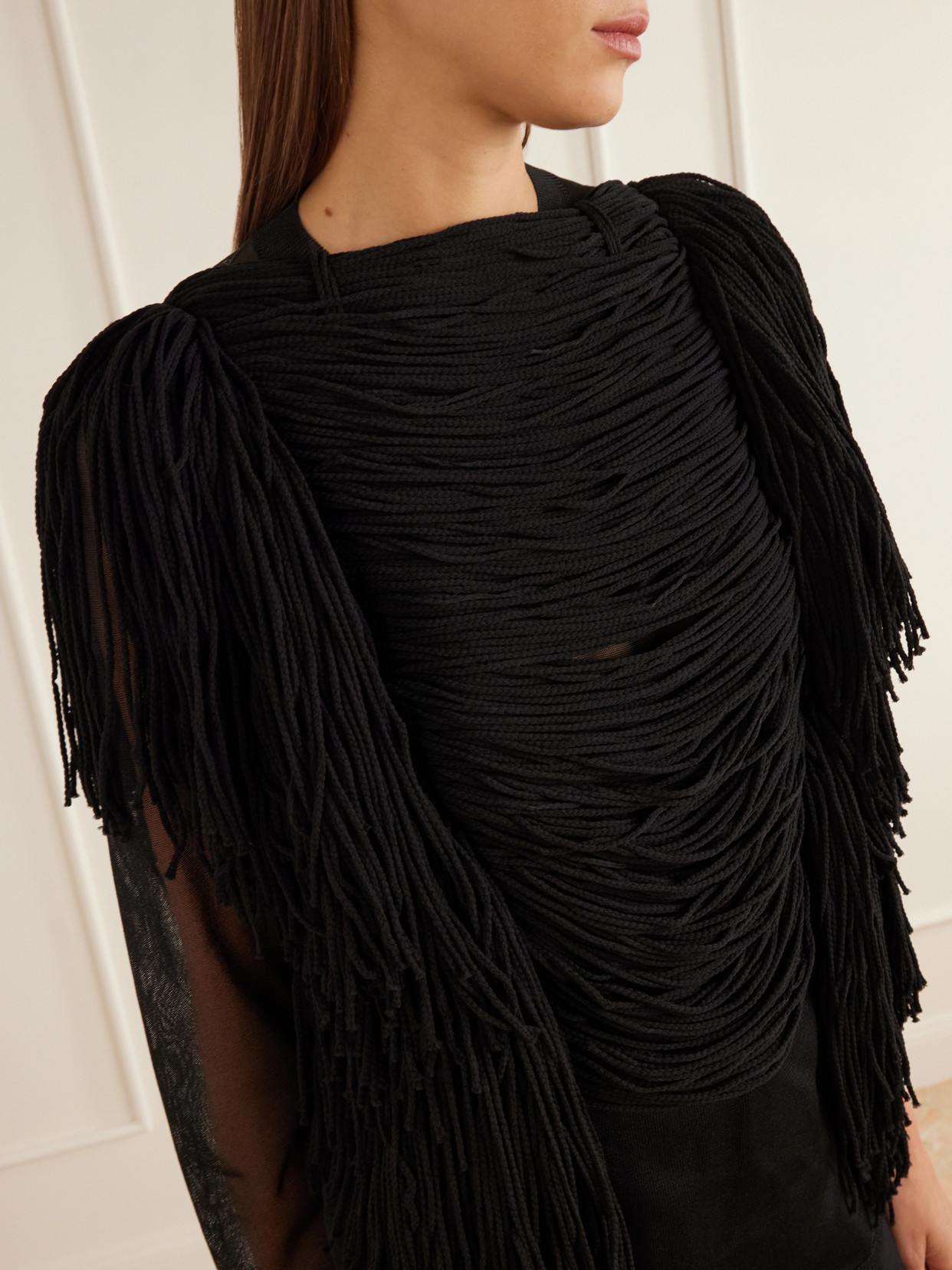Comme Des Garçons - Gathered Fringed Jersey Top