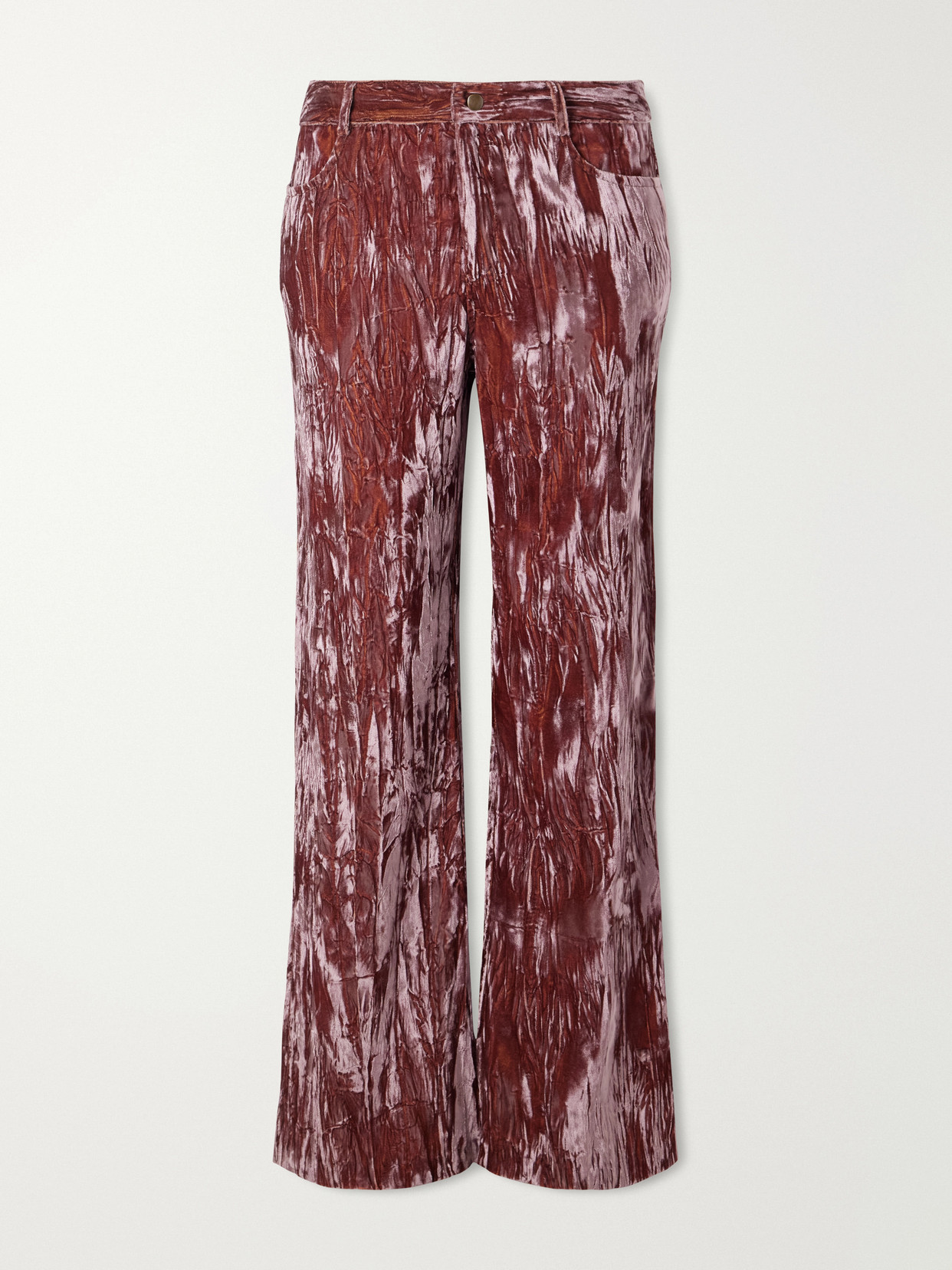 Anna Sui Velvet-rayon Wide-leg Pants In Pink